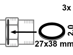 Kirchhoff Ersatzteile Küchenarmatur|Zubehör Für Küchenarmatur<Verschraubungsdichtung HD Fiber 27 mm x 38 mm x 2 mm Blau 3 Stück