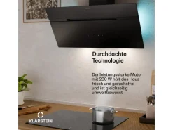 Klarstein Kochfelder|Dunstabzugshauben-Filter<Alina Dunstabzugshaube EEK A Touch LED-Beleuchtung Abluft/Umluft 615 m³/h Schwarz