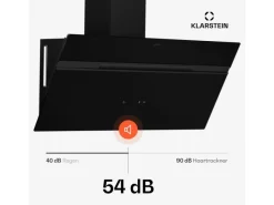 Klarstein Kochfelder|Dunstabzugshauben-Filter<Alina Dunstabzugshaube EEK A Touch LED-Beleuchtung Abluft/Umluft 615 m³/h Schwarz
