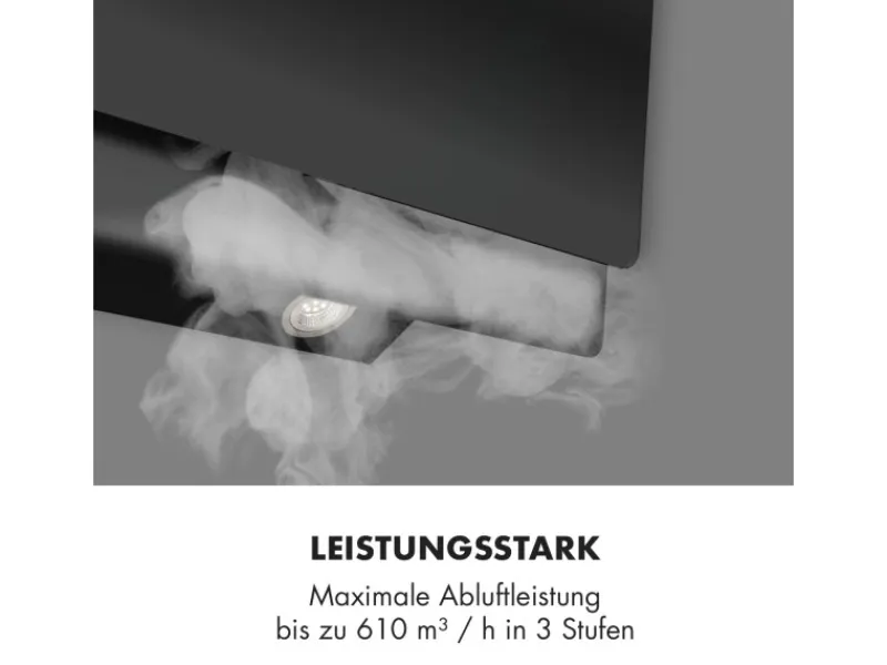 Klarstein Aurica 90 Dunstabzugshaube 90 cm Wandanbau 165 W Schwarz< Herde