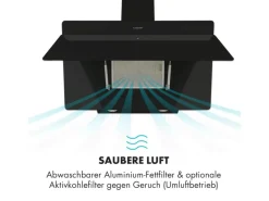 Klarstein Aurica 90 Dunstabzugshaube 90 cm Wandanbau 165 W Schwarz< Herde