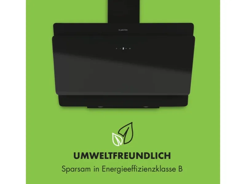 Klarstein Aurica 90 Dunstabzugshaube 90 cm Wandanbau 165 W Schwarz< Herde