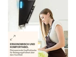 Klarstein Aurora Eco 60 Dunstabzugshaube 550 m³/h 60cm Kopffrei Ambientelicht EEC A++ Schwarz< Dunstabzugshauben-Filter