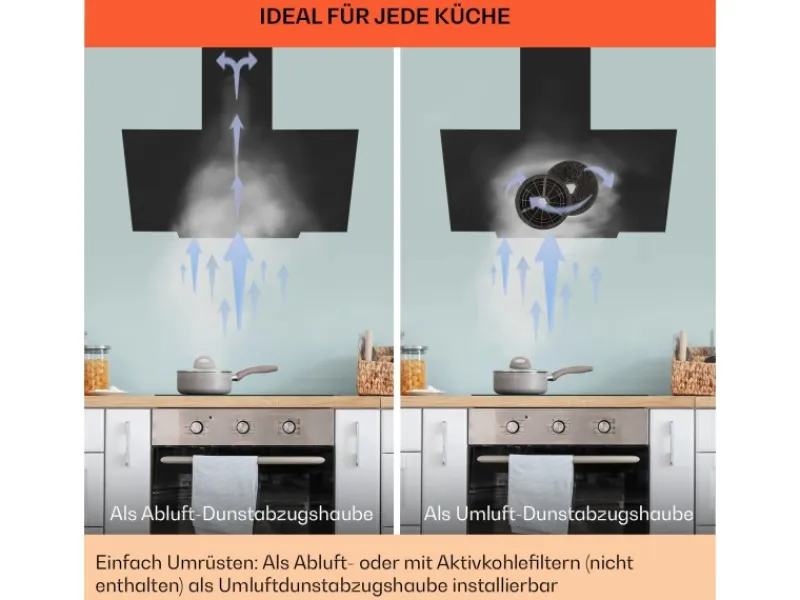 New Klarstein Ava 60 Dunstabzugshaube 60cm Wandhaube WiFi A++ 515m³/h Touch