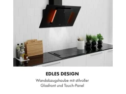 Klarstein Eleonora 90 Dunstabzugshaube 420 m³/h Touch-Panel Ambiente-Licht Schwarz< Dunstabzugshauben-Filter