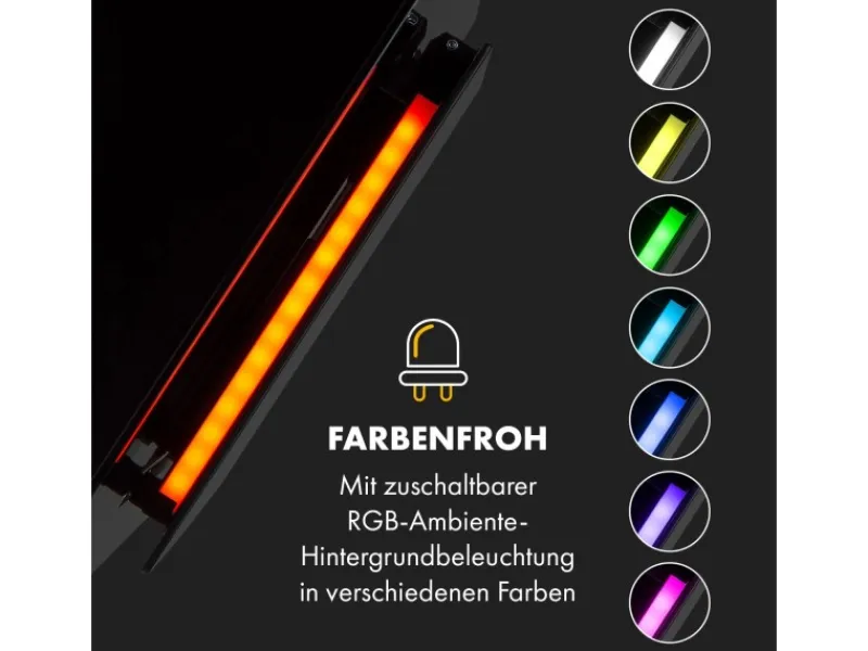 Klarstein Eleonora 90 Dunstabzugshaube 420 m³/h Touch-Panel Ambiente-Licht Schwarz< Dunstabzugshauben-Filter