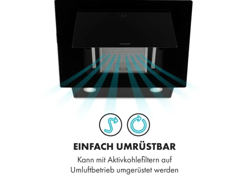 Klarstein Eleonora 60 Dunstabzugshaube 426 m³/h Touch-Panel Ambiente-Licht Schwarz< Dunstabzugshauben-Filter