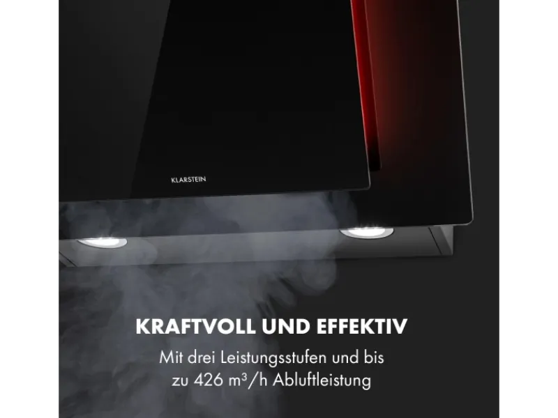 Klarstein Eleonora 60 Dunstabzugshaube 426 m³/h Touch-Panel Ambiente-Licht Schwarz< Dunstabzugshauben-Filter