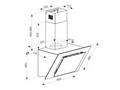 Klarstein Eleonora 60 Dunstabzugshaube 426 m³/h Touch-Panel Ambiente-Licht Schwarz< Dunstabzugshauben-Filter