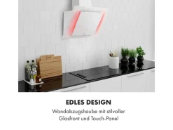 Klarstein Eleonora 60 Dunstabzugshaube 426 m³/h Touch-Panel Ambiente-Licht Weiß< Dunstabzugshauben-Filter