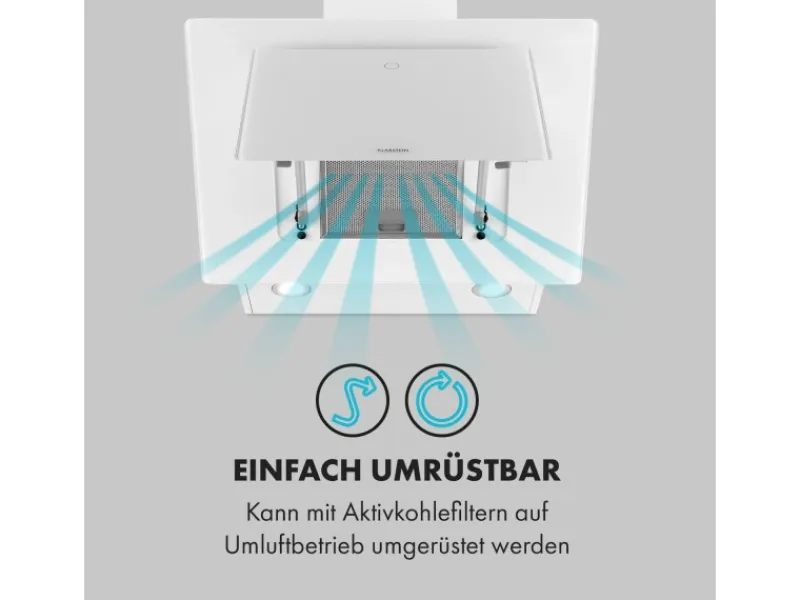 Klarstein Eleonora 60 Dunstabzugshaube 426 m³/h Touch-Panel Ambiente-Licht Weiß< Dunstabzugshauben-Filter