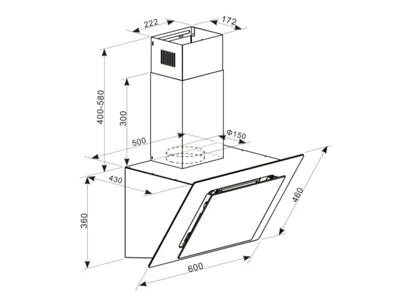Klarstein Eleonora 60 Dunstabzugshaube 426 m³/h Touch-Panel Ambiente-Licht Weiß< Dunstabzugshauben-Filter
