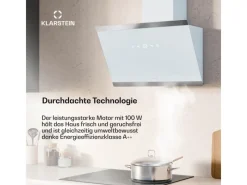 Klarstein FlashLine Dunstabzugshaube A++ 524m³/h 3 Stufen Touch LED Abluft/Umluft 100W< Dunstabzugshauben-Filter