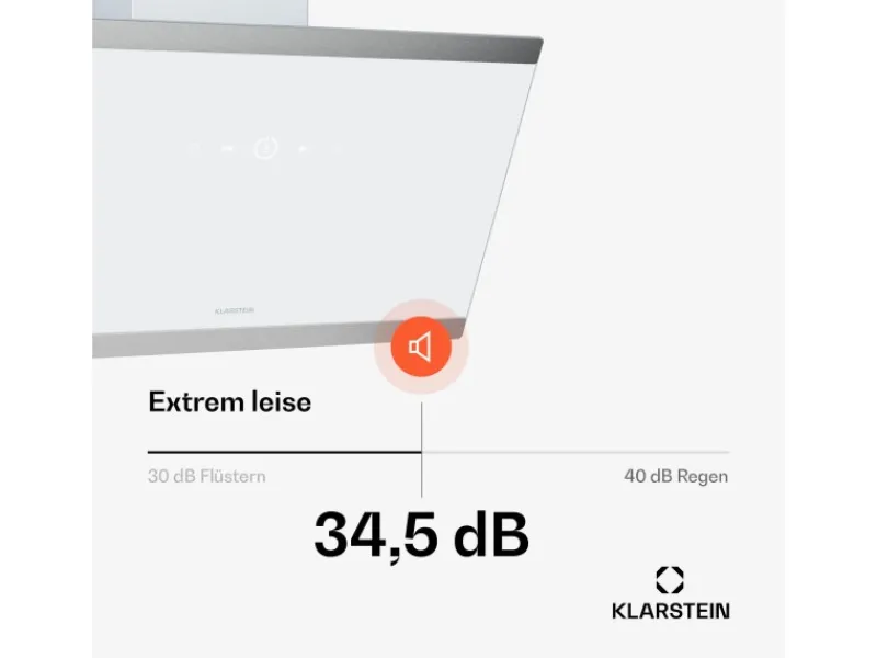 Klarstein FlashLine Dunstabzugshaube A++ 524m³/h 3 Stufen Touch LED Abluft/Umluft 100W< Dunstabzugshauben-Filter