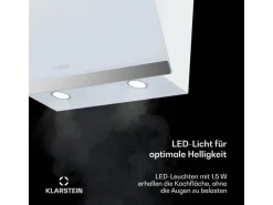 Klarstein FlashLine Dunstabzugshaube A++ 524m³/h 3 Stufen Touch LED Abluft/Umluft 100W< Dunstabzugshauben-Filter
