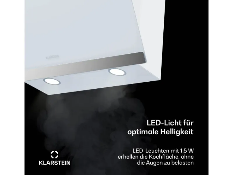 Klarstein FlashLine Dunstabzugshaube A++ 524m³/h 3 Stufen Touch LED Abluft/Umluft 100W< Dunstabzugshauben-Filter