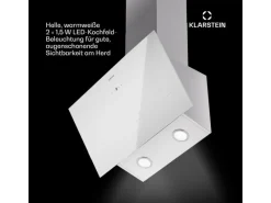 Klarstein Herde<Laurel 60 Dunstabzugshaube 60cm Abluft 247 m³/h LED Touch Weiß