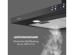 Klarstein Limelight Dunstabzugshaube 90cm Wandhaube 600m³/h Schwarz< Dunstabzugshauben-Filter|Herde