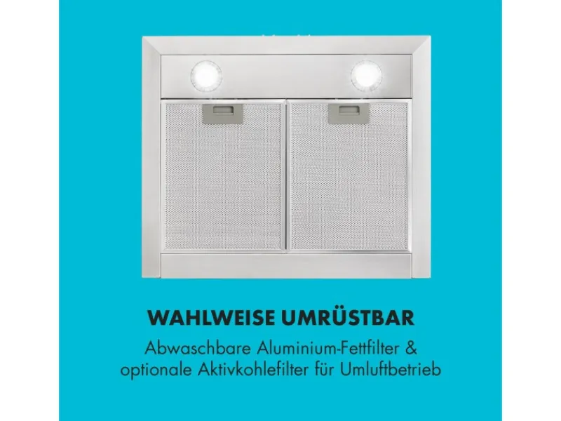 Klarstein Dunstabzugshauben-Filter|Herde<Limelight Dunstabzugshaube 60cm Wandhaube 600m³/h Edelstahl Silber