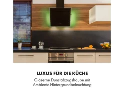 Sale Klarstein Mirage 60 Dunstabzugshaube 550m³/h Touch-Panel RGB-Ambiente-Licht Glas Schwarz