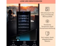 Klarstein Shiraz 28 Uno Weinkühlschrank 74 L 28 Flaschen Touch-Bedienfeld 5-18°C< Kühlschränke