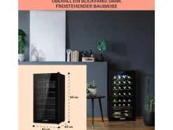 Klarstein Shiraz 28 Uno Weinkühlschrank 74 L 28 Flaschen Touch-Bedienfeld 5-18°C< Kühlschränke