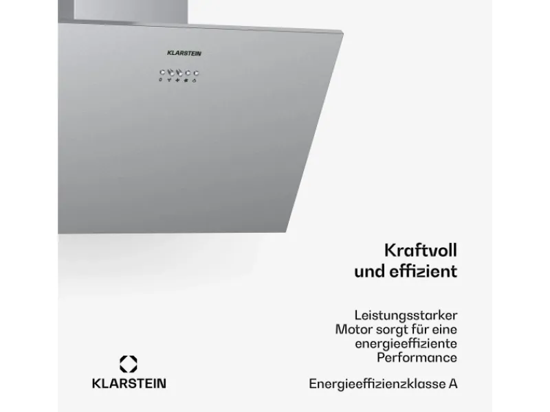 Klarstein Dunstabzugshauben-Filter<Silver Lining 60 Dunstabzugshaube 60cm 600m³/h EEK A Edelstahl Silber
