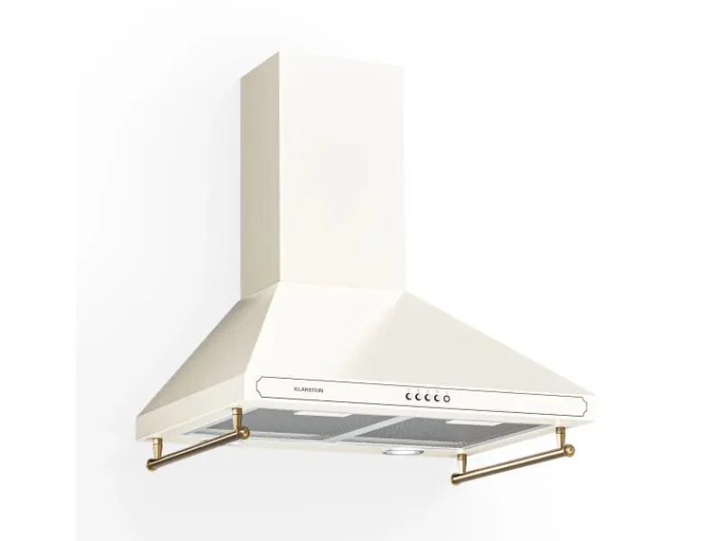 Klarstein Kochfelder<Victoria Dunstabzugshaube 60cm Retro-Design 644,5m³/h 2 LED-Lampen