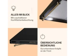 Klarstein Kochfelder<Victoria Dunstabzugshaube 60cm Retro-Design 644,5m³/h 2 LED-Lampen
