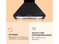 Klarstein Kochfelder<Victoria Dunstabzugshaube 60cm Retro-Design 644,5m³/h 2 LED-Lampen