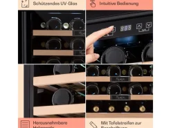 New Klarstein Vinsider 36 Built-In Uno Einbau-Weinkühlschrank 36 Flaschen 92 L Edelstahl