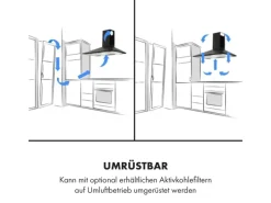 Best Klarstein Zugspitze 90 Dunstabzugshaube Wandanbau 65W 330m³/h LED Schwarz