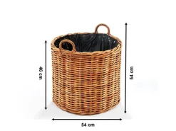 Töpfe<Kobolo Pflanzkorb Übertopf Pflanzkübel  Rattan Lacak Rund mit Folie