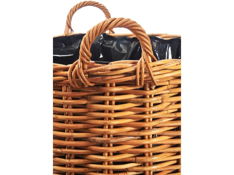 Töpfe<Kobolo Pflanzkorb Übertopf Pflanzkübel Rattan Lacak Rund mit Folie