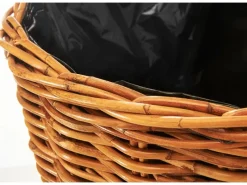 Töpfe<Kobolo Pflanzkorb Übertopf Pflanzkübel Rattan Lacak Rund mit Folie