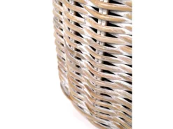 Kobolo Pflanzkorb Übertopf Pflanzkübel  Rattan Kubu Grey Rund mit Folie< Töpfe