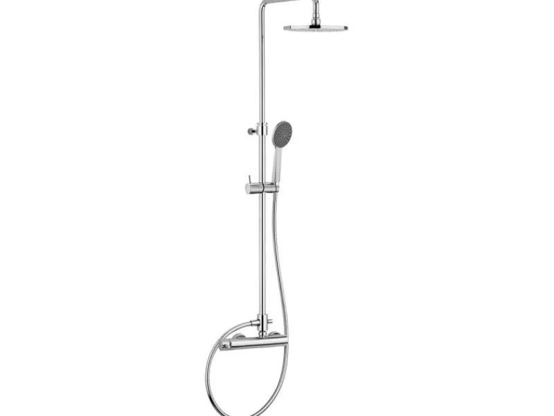 Kronenbach Einhebelmischer<Duschsystem 2.0 rund mit Einhebelmischer und Kopfbrause 22,5 cm in Chrom