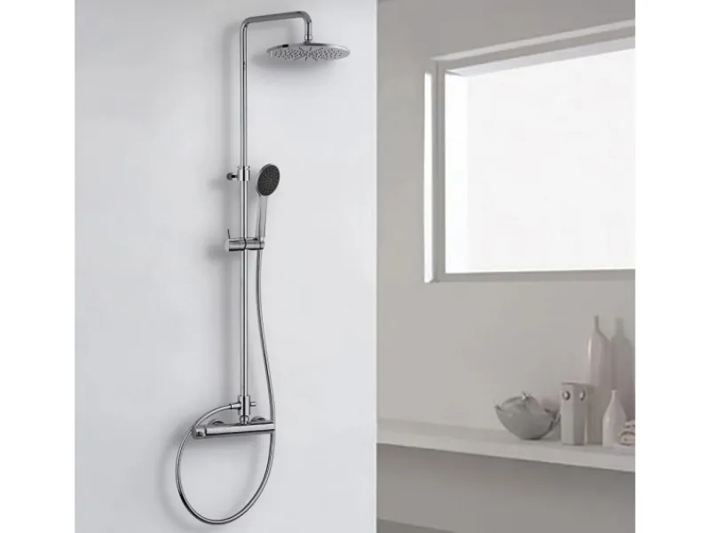 Kronenbach Einhebelmischer<Duschsystem 2.0 rund mit Einhebelmischer und Kopfbrause 22,5 cm in Chrom