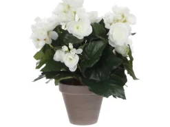 Mica Decorations Kunstblume Begonia Weiß Topf-Ø 11,5 cm H 30 cm, Ø: 25 cm< Töpfe