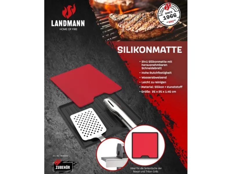 Landmann Silikonmatte mit Schneidbrett 25 cm< Schneidebretter