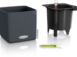 New Lechuza ® Pflanzgefäß Cube Color 14 Schiefer 14 cm x 14 cm Grau