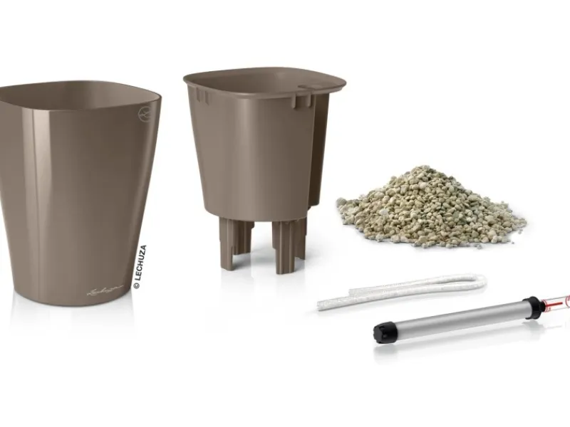 Discount Lechuza ® Pflanzgefäß Mini-Deltini hochglanz Ø 10 cm Taupe