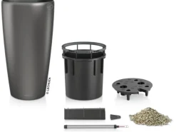 Lechuza ® Pflanzgefäß Rondo Premium Ø 32 cm x 56 cm metallic< Töpfe