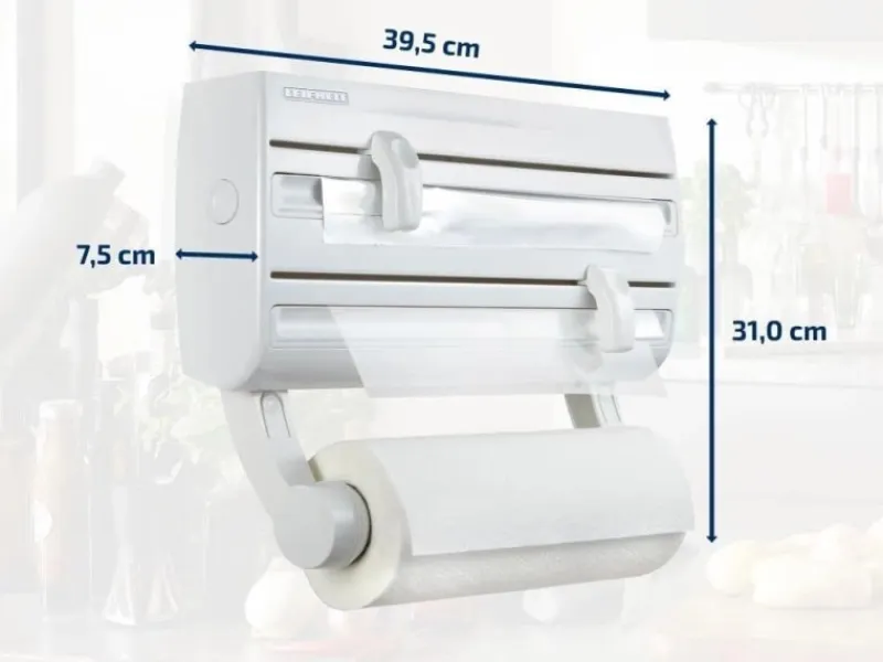 Leifheit Küchenhelfer<Wandrollenhalter Parat F2 Folienschneider Schneidabroller