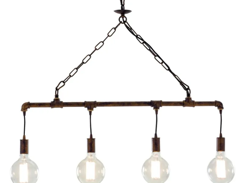 Clearance Luce Design Pendelleuchte Amarcord Rostbraun 4-flammig