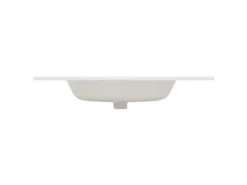 LuxeBath Waschbecken aus Keramik Weiß 81x16,5x46 cm mit Ablaufgarnitur< Einhebelmischer
