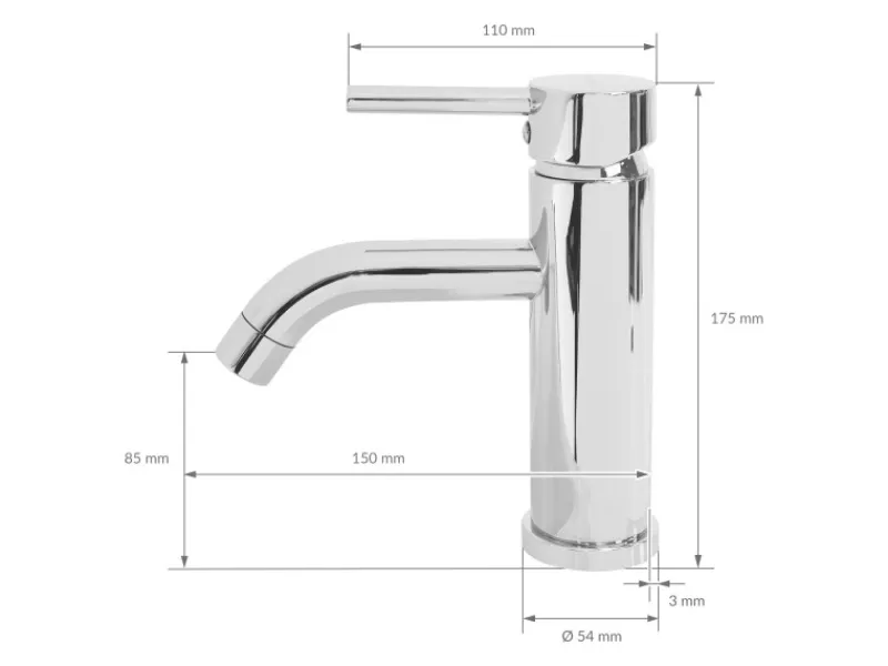 LuxeBath Einhebelmischer<Wasserhahn Bad Klein für Badezimmer Messing Rund Mischbatterie