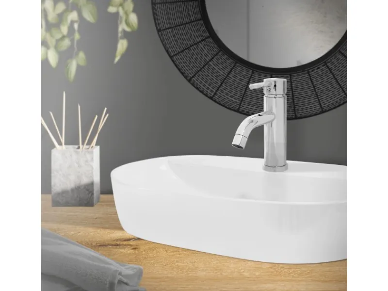 LuxeBath Einhebelmischer<Wasserhahn Bad Klein für Badezimmer Messing Rund Mischbatterie