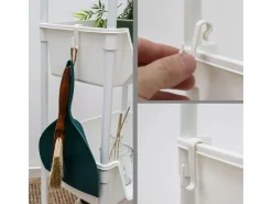 MAKLIK Küchenregale<Küchenrollwagen mit 3 Körben 35x24x100 cm Weiß