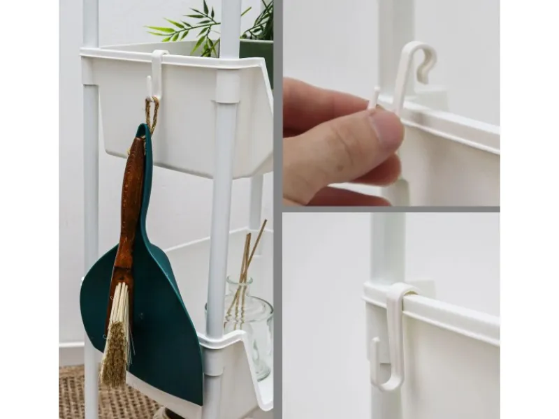 MAKLIK Küchenregale<Küchenrollwagen mit 3 Körben 35x24x100 cm Weiß